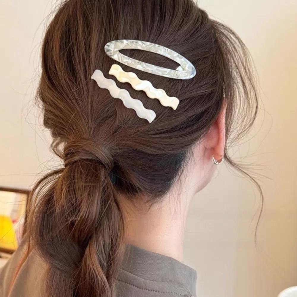 Zinc Zinc Alloy Cute Hair Clip Duckbill Clip Bangs Clip Simple Acetate Hairpin Set  Girls