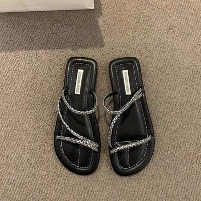 2024 Новая Мода Женские Плоские Низкие Новые Шлепанцы Плетеные Удобные Женские Туфли Повседневные Шлепанцы Легкие Высококлассные