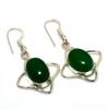 Green Onyx Gemstone 925 Silver Plated Handmade Jewelry Earring 1.70"