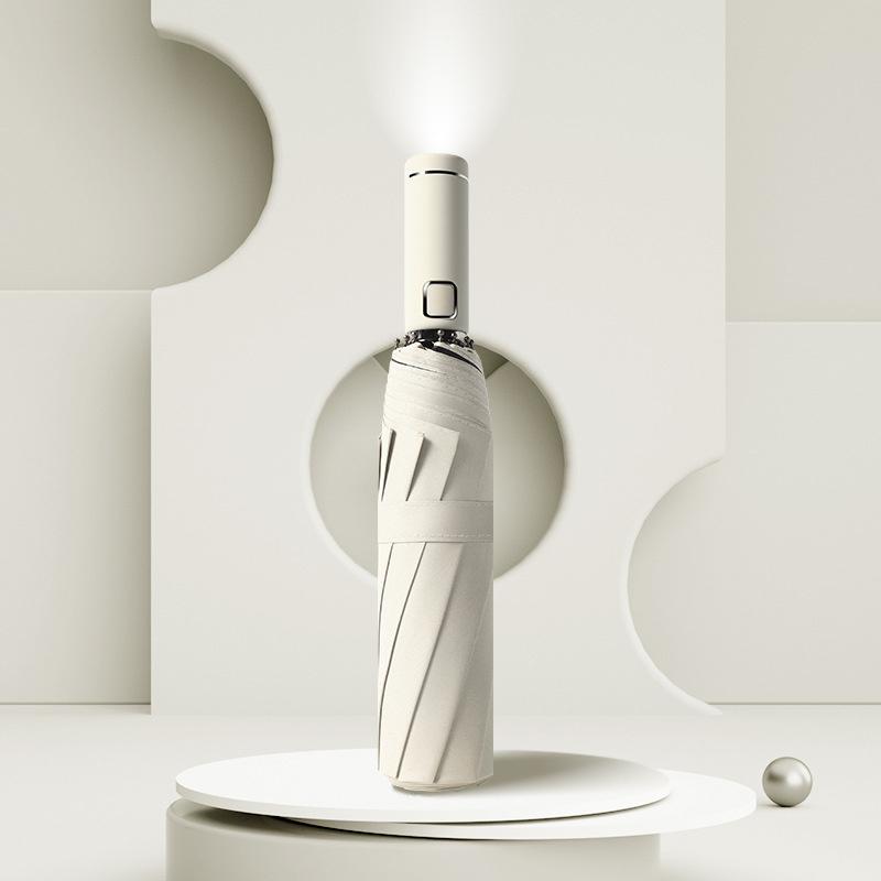 LED Light Foldable Umbrella 10 Bone Frame Intelligent Opening and Closing Rain or Shine Umbrella UV Umbrella Men Women Umbrellas