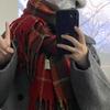 2024 Red Plaid New Year Scarf: High-End Christmas Style, Warm Retro Shawl Neck Warmer for Women and Students