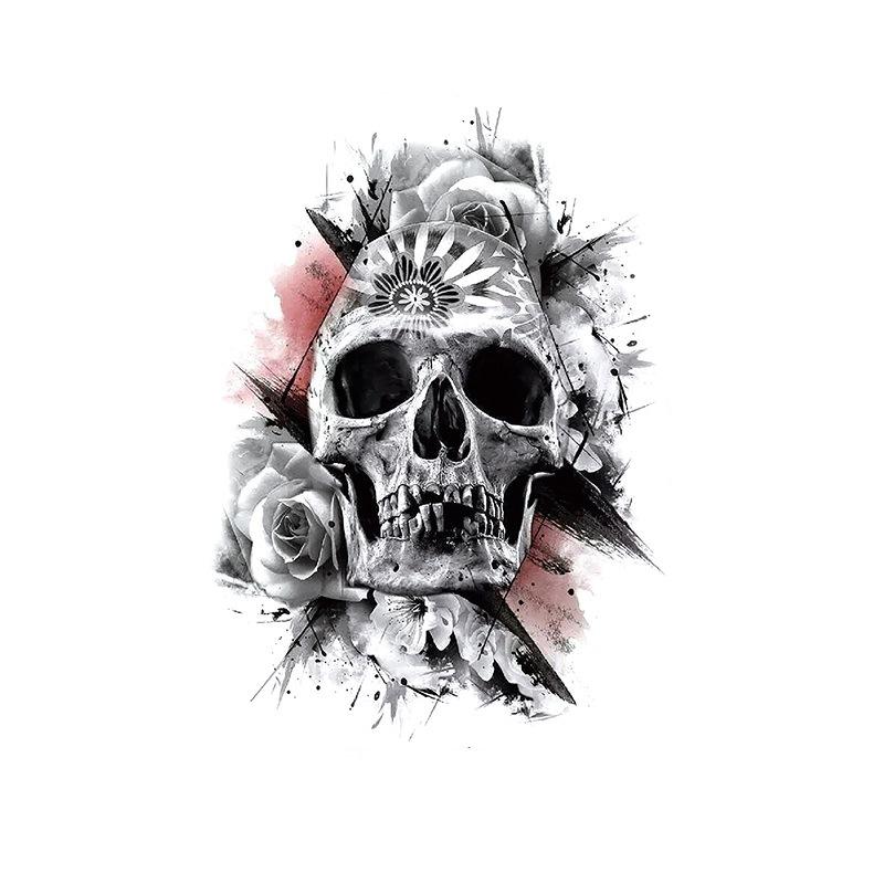 Наклейка на татуировку на руку с цветком, крылья ангела, череп, ветер, набор для переноса на воду, водонепроницаемая наклейка на татуировку