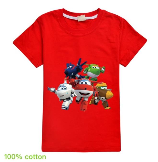 Baby Funny O-Neck Tshirt Toddler Summer Boys Cartoon Super wings T-shirt 3D Printed Baby Girls Streetwear Children Kids Clothes