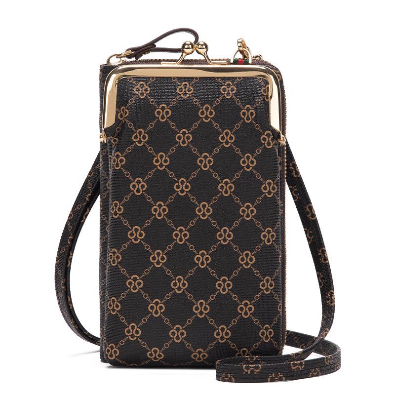 Маленькая сумка через плечо для телефона для женщин, кошелек для мобильного телефона, кошелек с замком поцелуя, милая сумка через плечо с отделениями для кредитных карт