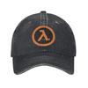 Кепки Lambda Half Life Ретро Потертый Деним Стирка Кепка от Солнца для Мужчин Женщин Тренировок на Открытом Воздухе Регулируемая Посадка Кепки Кепка