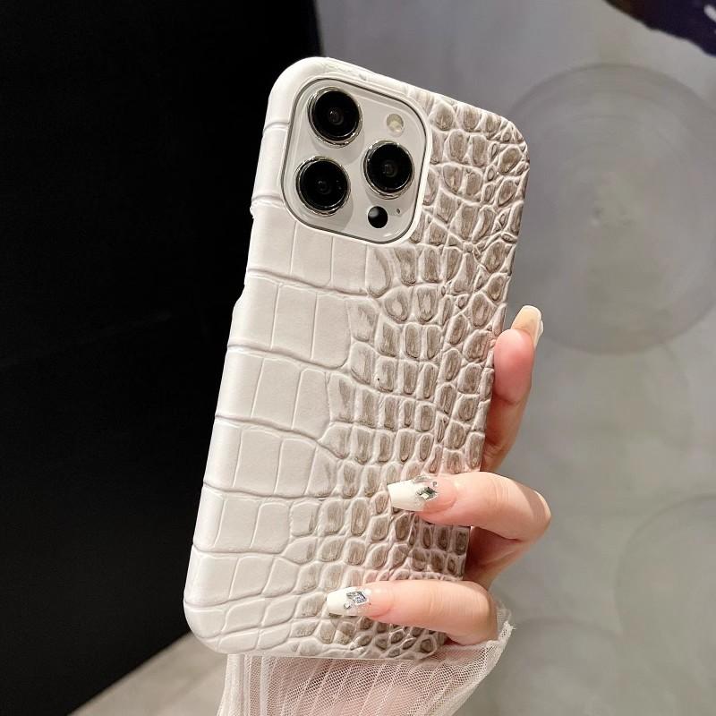 Чехол из кожи с тиснением под крокодила для IPhone 16pro 13 14 12 15 16 Pro Max 17air 17pro Max Чехлы Градиентный Жесткий ПК Ударопрочный Чехол