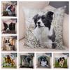 Cute Shepherd Dog Pattern Pillowcase Dog Print Decorative Pillowcase Sofa Car Office Pillowcase