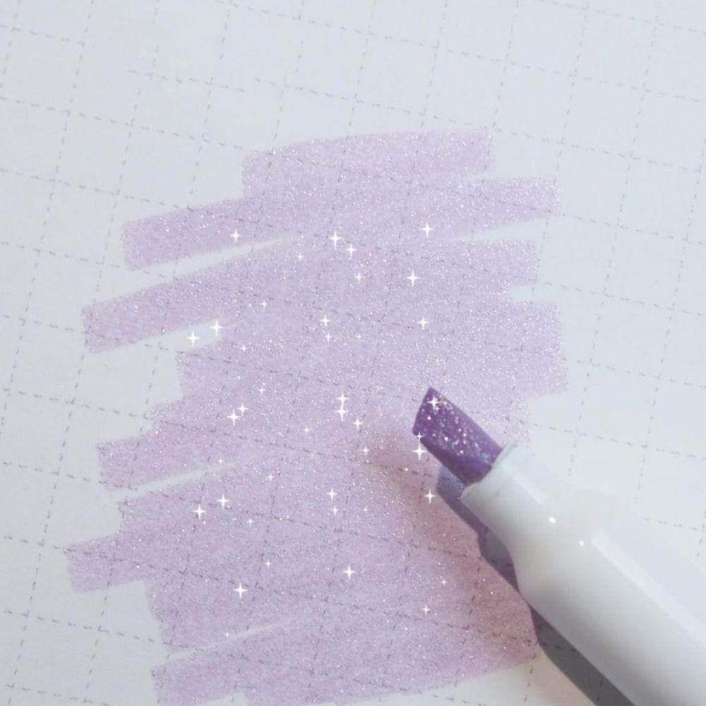 5PCS Plastic Glitter Highlighters High Gloss Fluorescent Pen Draw Doodle Pens Students Gift