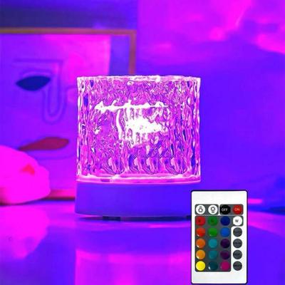 RGB16 цветной окружающий свет с эффектом ряби на воде, атмосфера света и тени в спальне, вращающаяся настольная лампа, прикроватный ночник
