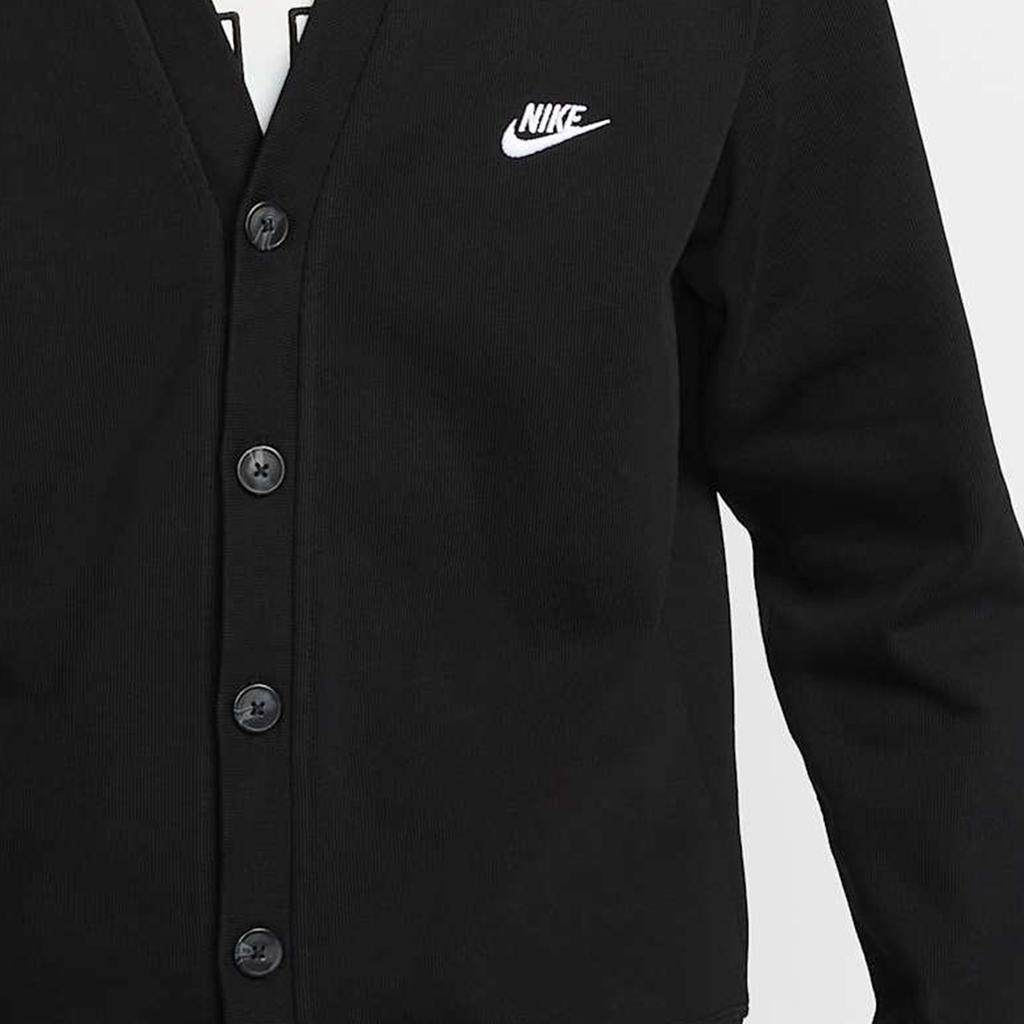 Nike Кардиган Club Fairway Модная Универсальная Куртка с Длинным Рукавом Мужская Куртка Черная FZ9114-010