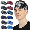 Sports Headband Men Women Printed Wide Sports Sweatband Stretch Elastic Fitness Gym Running Tennis Headwrap Yoga Hair Bands 1pc