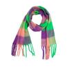 Autumn and Winter New Thickened Shawl Imitation Mohair Coarse Whiskers Colorful Plaid Scarf