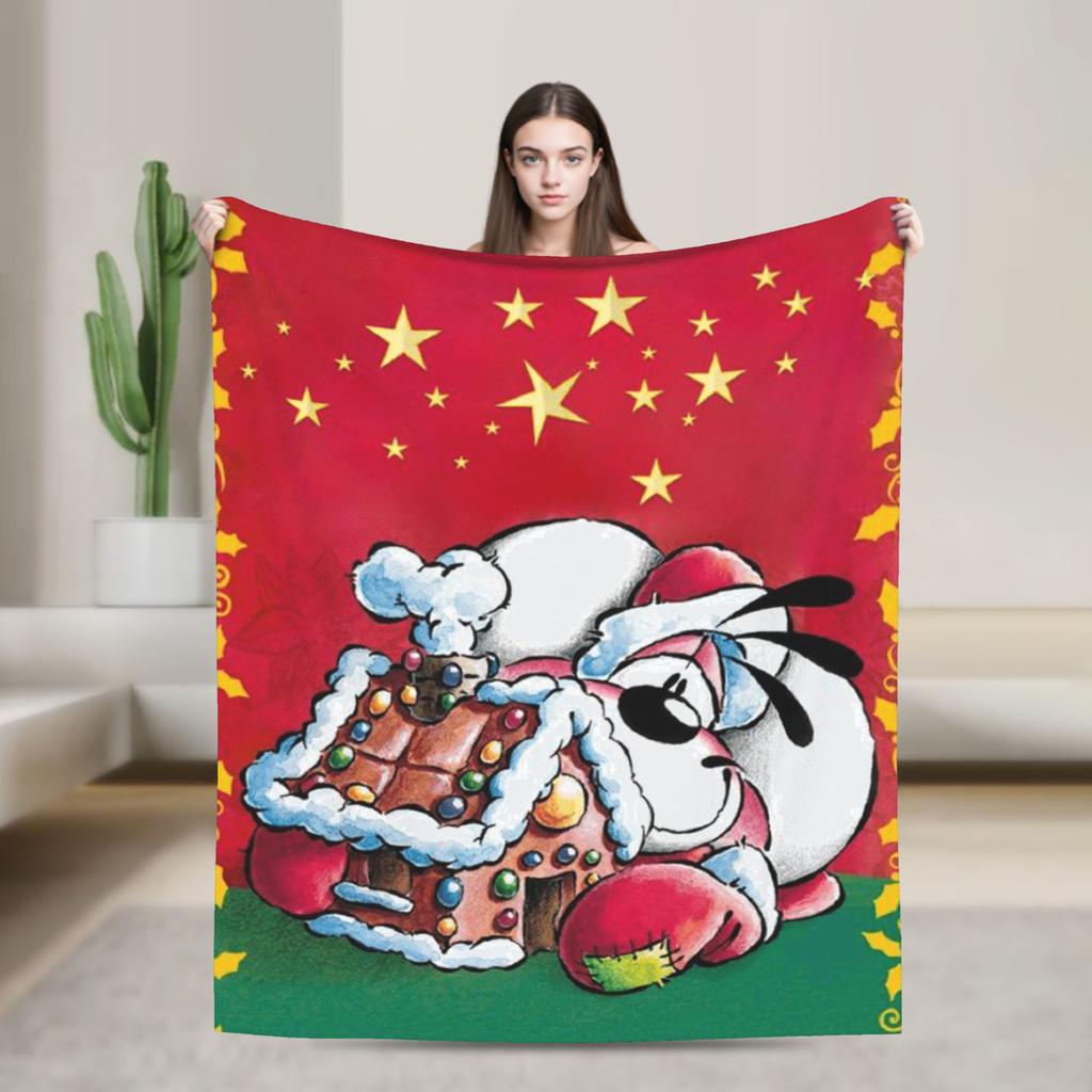 Christmas Diddl Blankets Quality Warm Soft Bedding Throws Winter Kids Living Room Funny Bedspread