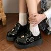Готические туфли на толстой платформе с танкеткой из денима для женщин, туфли Мэри Джейн, новинка 2024 года, милые модные женские туфли, туфли-лодочки, удобные туфли