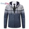 Men's Full Zip Knitted Cardigan Sweater Cable Knit Sweater with Pocket