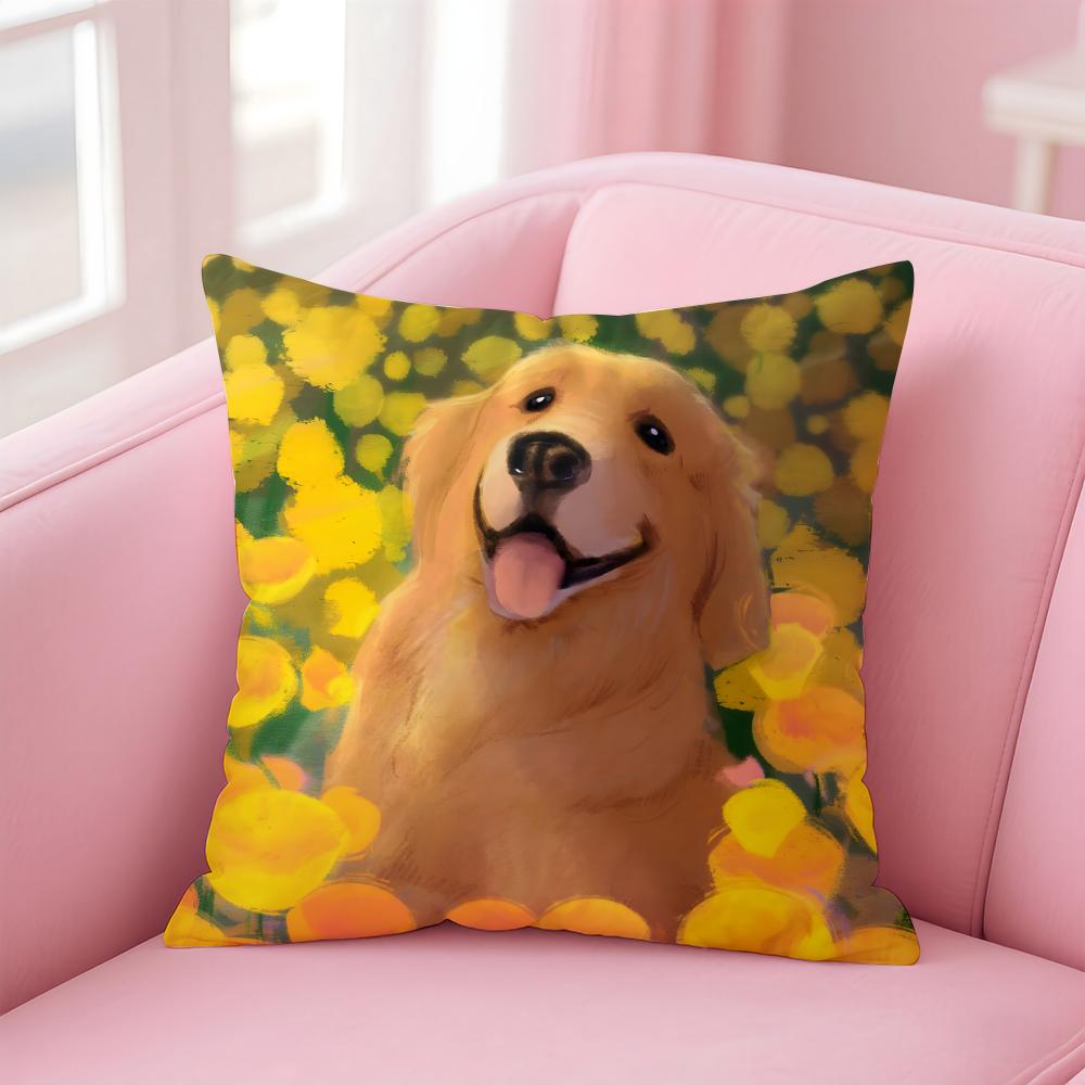 NICE CUTE Samoyed dog Cushion Cover Pillow Case Soft Friendly Fabric Concealed Zipper