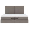 Ottoman Bed with Mattresses Taupe 200x200 cm Fabric