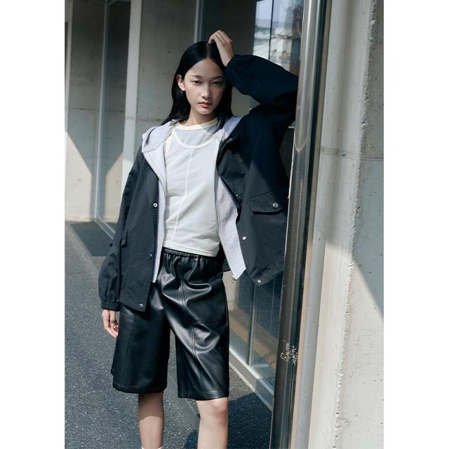 LAP Leather Bermuda Pants Aq3Lp861