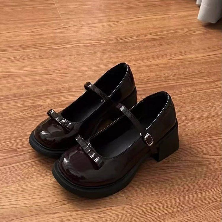 French Mary Jane Shoes New Autumn Wear-resistant British Style Small Leather Shoes Thick Heel Niche Light Fashion Single Women