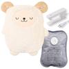 Seathestars Rechargeable Heat Storage Hot Water Bottle [Quick Charging In 15 Minutes/Long 6-Hour Heat Retention] Plush Animal Design Reusable Eco-Frie