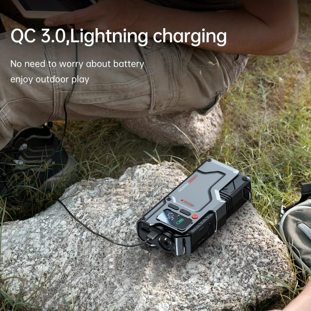 5000A Car Starter with Air Pump, 5-in-1 Function Starter Box, 150PSI Starter Battery Pack with Digital Tire Charger, Portable Car Battery Charger