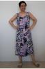 Женское платье большого размера, платье из вискозы из чесаного хлопка с сиреневым узором на толстых бретелях