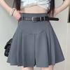 Korean Summer Pleated Mini Skirt Kawaii High Waist Slim Fit Short A-line Skirts Japanese Kawaii Streetwear