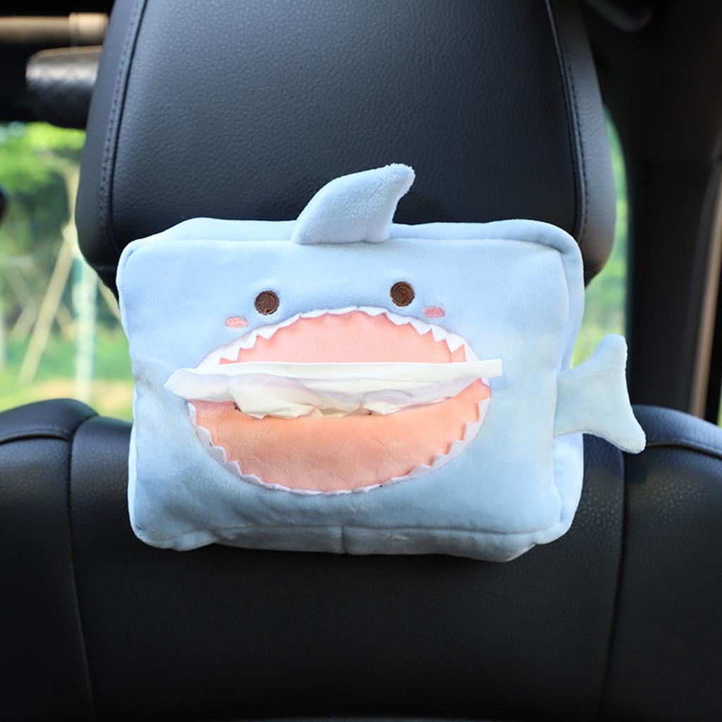 Cartoon Tissue Box Holder Cute Short Plush Tissue Boxes Bracket Auto Armrest Box Car Seat Back Car Decorations Car Tissue Holder