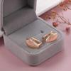 Fashion 18k Rose Gold Plated Latest Stylish Copper Zircon Earrings for Women and Girls