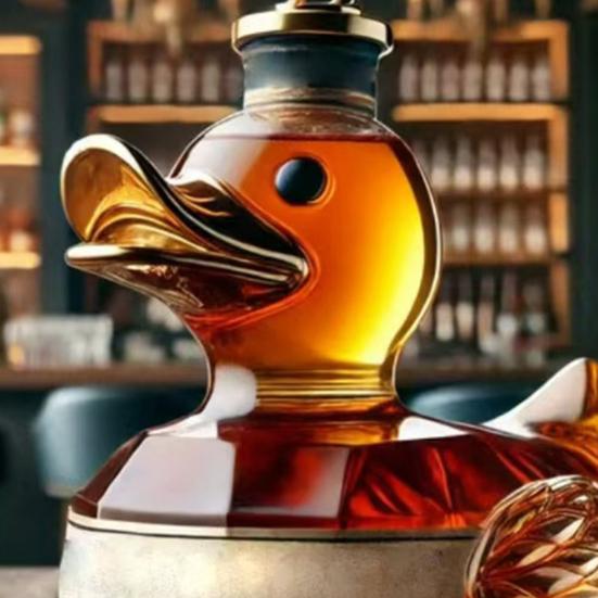 Стеклянная бутылка для виски в форме утки, графин-животное, забавная бутылка для вина в форме утки, вместимость 100 мл, художественный графин, украшение для бара, дома, офиса