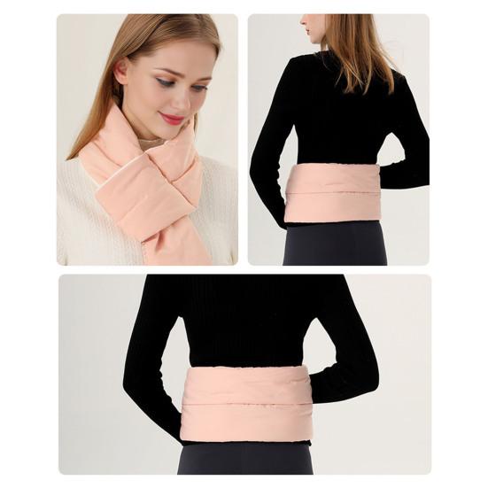 Winter Warm Scarf Solid Color Thickened High-Density Windproof Fabric Wrap Design Women Down Scarf Daily Outdoor Use