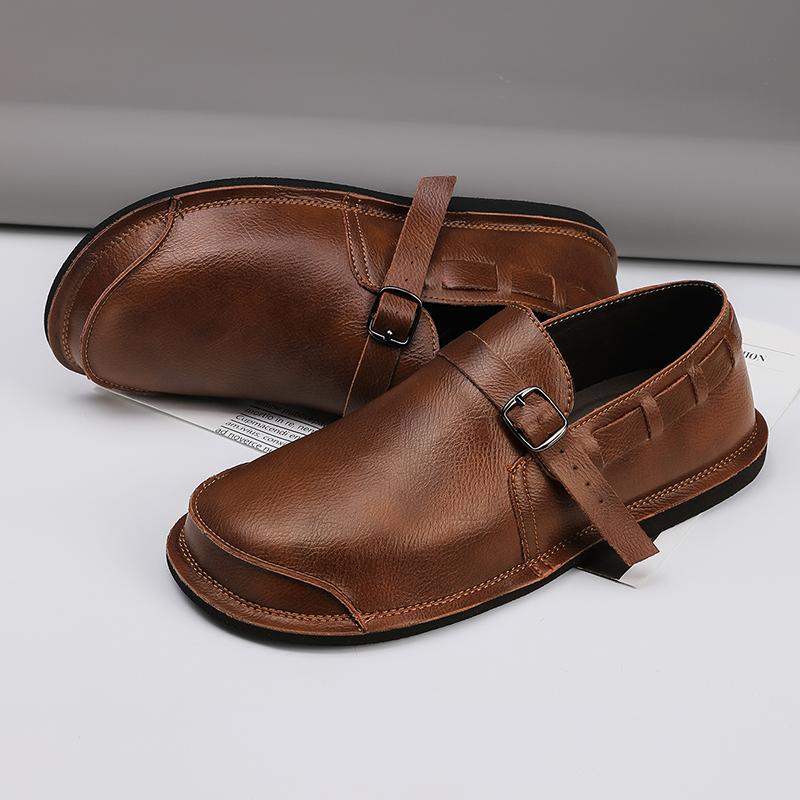 Retro Style Men Loafers Leather Casual Shoes Handmade Moccasins Breathable Mens Driving Shoes Comfort Man Slip On Flats