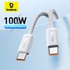 Кабель Baseus 100 Вт Type C на USB C для 16 15 Быстрая зарядка Зарядный шнур для Macbook iPad Samsung Быстрый USB C провод