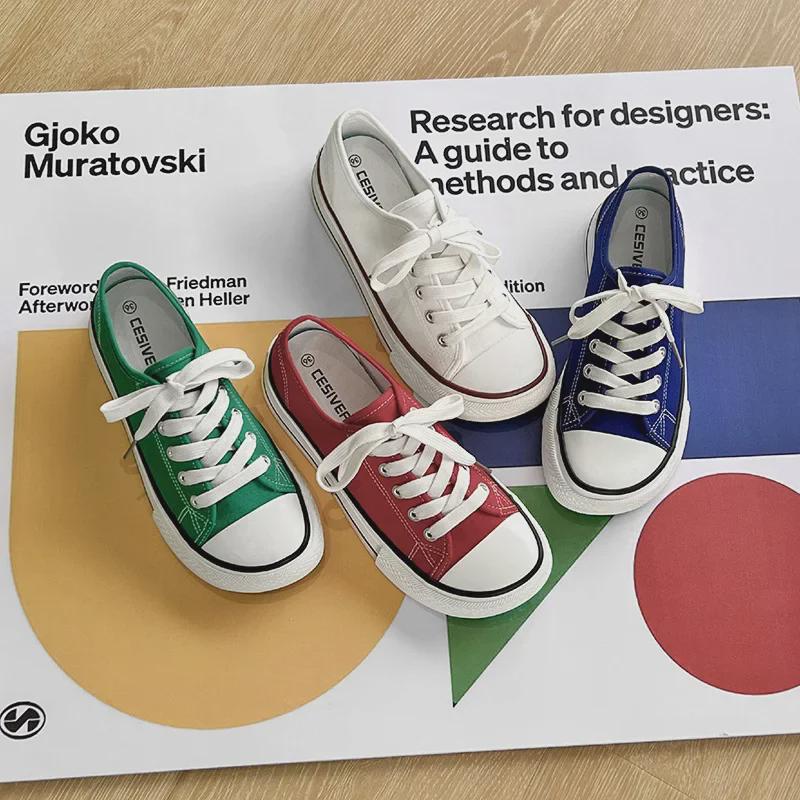 Женские кеды из парусины с широким носком - Mango Square Toe Thick Sole, всесезонные 2023, весна/лето/осень для студентов
