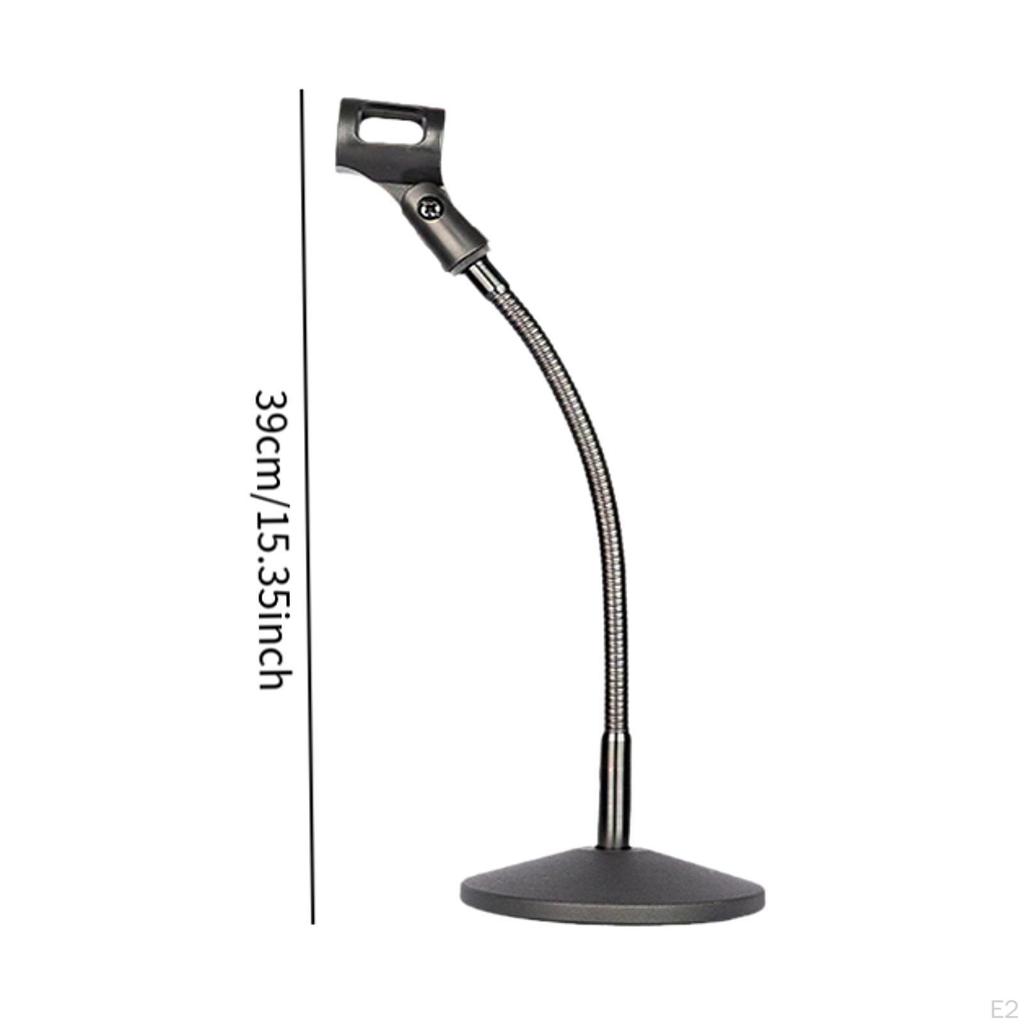 Stand Table Flexible Gooseneck Holder Metal Base for Gaming Lectures Studio Meeting