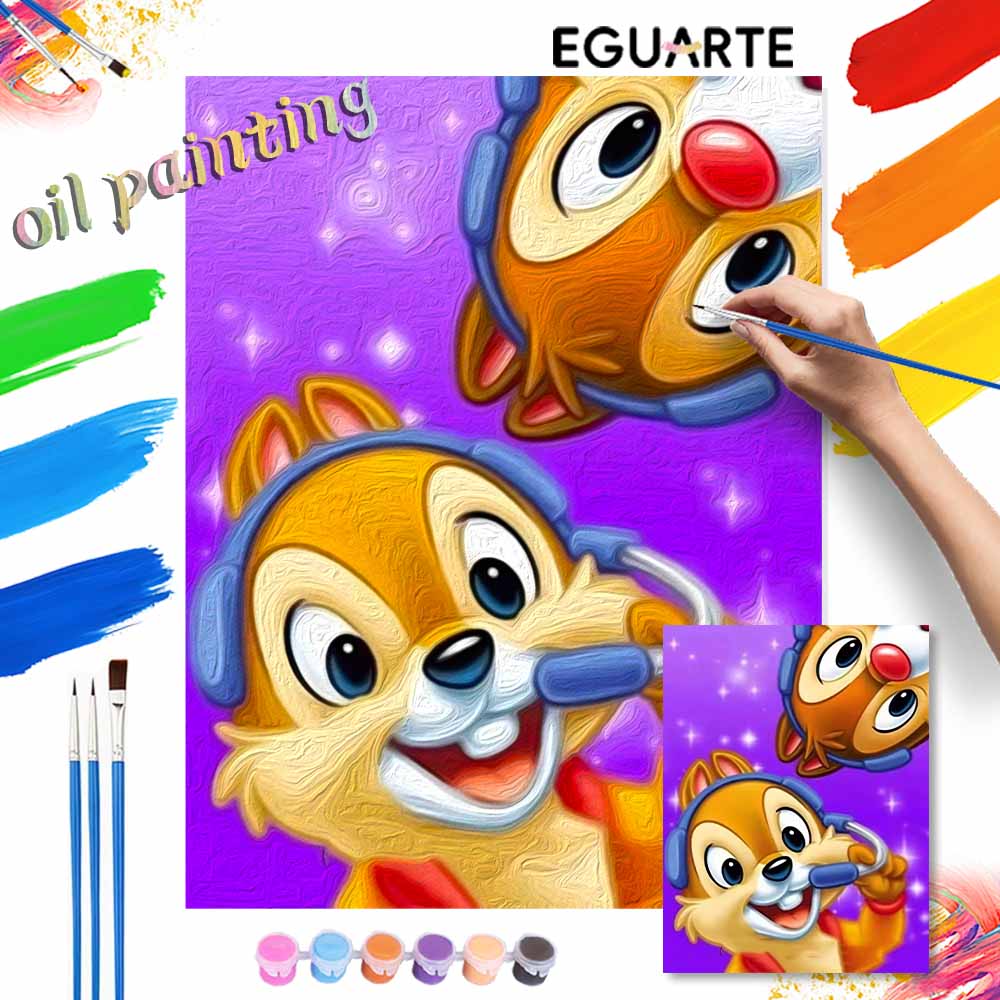Disney Chipmunk Oil Painting Art Gifts Home Decoration Hobby Gifts