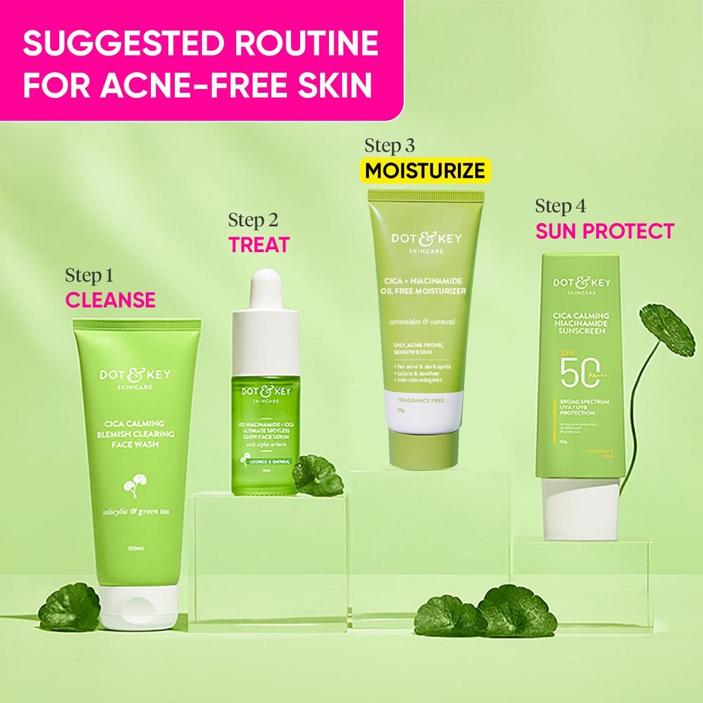 DOT & KEY Cica + Ниацинамид Увлажняющий крем без масел уменьшает темные пятна и успокаивает покраснения 50 г