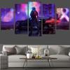 Cyberpunk World of the Future, Game, Modern 5 PCS. , Modular Wall Painting, Canvas, Posters, Painting for Living Room, Bedroom, Home Decor