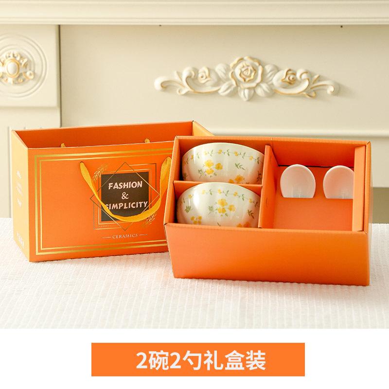 Весенняя посуда, тарелки, высококачественный керамический столовый сервиз с подглазурной росписью, подарочный набор в коробке, подарки для корпоративных мероприятий и праздничные подарки