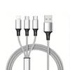 3 In 1 USB Type C Cable Phone Charge Cable Nylon Braided Universal Charging Cord For Iphone 16 15 14 13 12 Pro Max Xiaomi Huawei