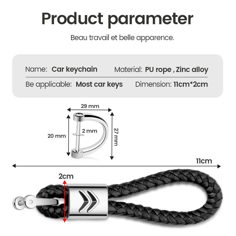 MGHK6 Metal+Leather Car Logo Keychain Key Ring For Citroen C3 C4 X7 Xsara Picasso Crosser C-ELYSEE JUMPY NEMO VTS Auto Accessories