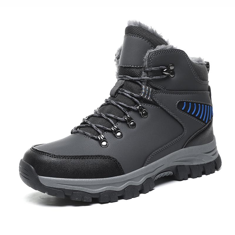 Men Winter Snow Boots Fashion Waterproof Sneakers Super Warm Brand Boots Outdoor Male Plush Hiking Boots Work Shoes Size 39-48