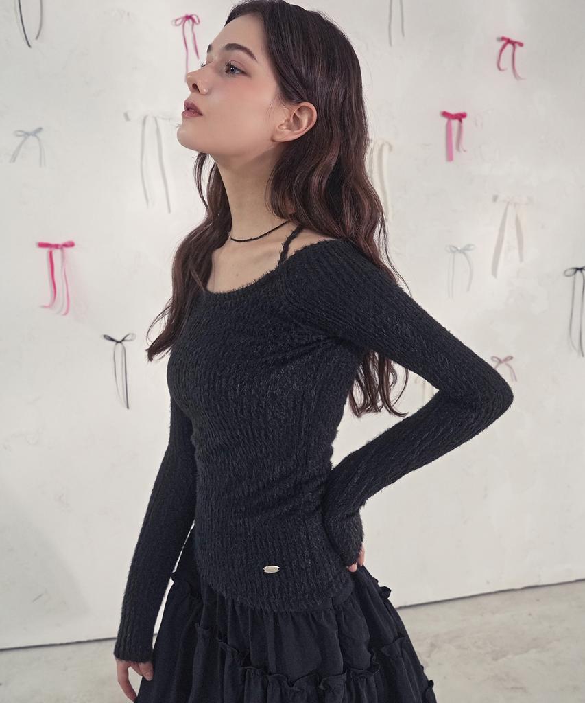 VIVACIOUS Kiss Contour Line Knit_4Colors