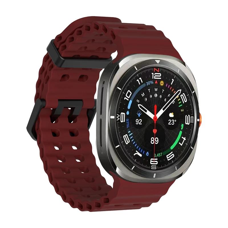 Soft Loop Silicone Bracelet for Samsung Galaxy Watch 7 Ultra 47mm Sports Men Women Strap for Watch ULTRA7 47mm NO Gaps Curved End Band