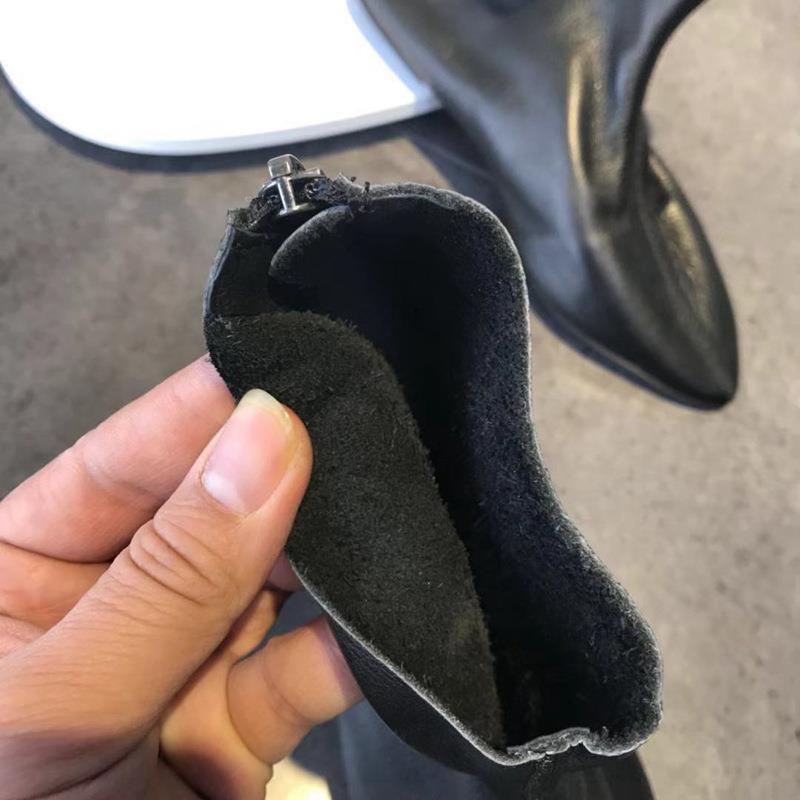 Острый носок плоские одинарные короткие ботинки женские мягкие из натуральной коровьей кожи плоские нескользящие универсальные ботинки