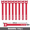 100pcs 200mm Customized LOGO nylon Reverse buckle  hook loop fastener cable ties strap sticky Line finishing print your logo