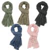 Cotton Linen Yarn-dyed Striped Men's Scarves Soft Male Accessories Luxury Neckerchief  Wrap