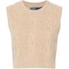 Polo SS24 Round Neck Sleeveless Ribbed Knit Top Women Tops Light-Beige 211941553