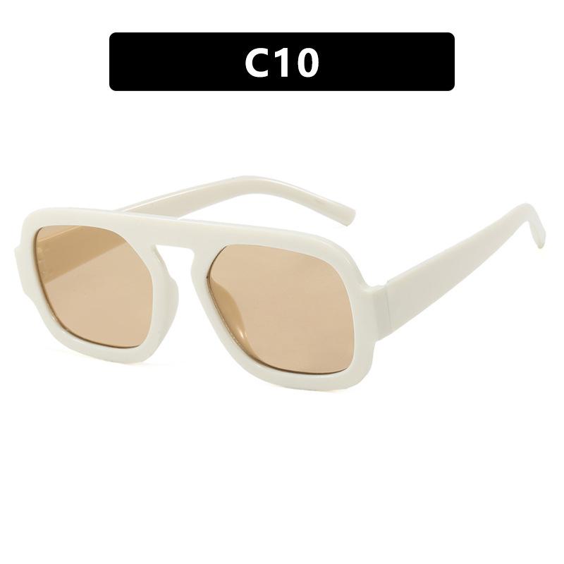 Retro Pilot Square Sunglasses Lady Fashion Simple Ins Black Tea Sun Glasses For Women Men Trending Outdoor Casual Shades Uv400