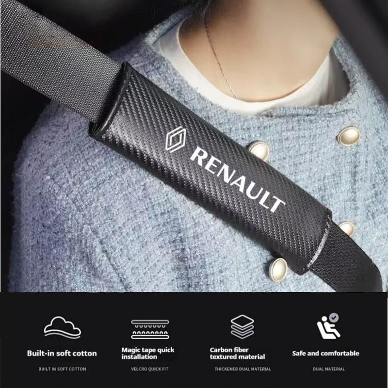 Hub Caps 2Pcs Car Seat Belt Shoulder Covers Carbon Fiber Safety Belt For Renault Megane 2 3 Twingo Clio Talisman Captur Sandero